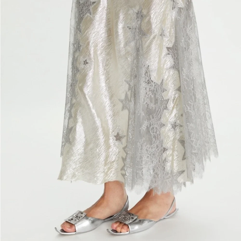 Like new Tory Burch Star Lace Slip Maxi Dress 2 $1,498